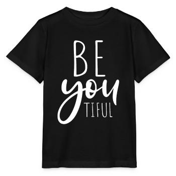 Beyoutiful Be You Tiful Mindfulness Yoga Beautiful - Stanley/Stella MINI CREATOR Kids’ T-Shirt - black - Front - Mikhail (115cm)
