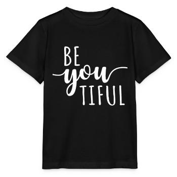 Beyoutiful Be You Tiful Mindfulness Yoga Beautiful - Stanley/Stella MINI CREATOR Kids’ T-Shirt - black - Front - Mikhail (115cm)