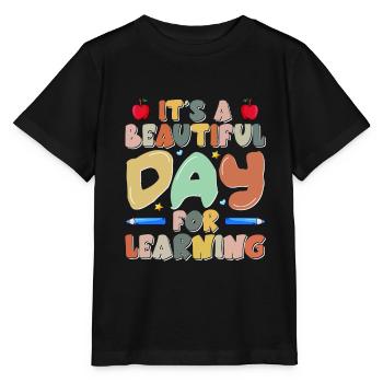 It's a Beautiful Day for Learning - Stanley/Stella MINI CREATOR Kids’ T-Shirt - black - Front - Mikhail (115cm)