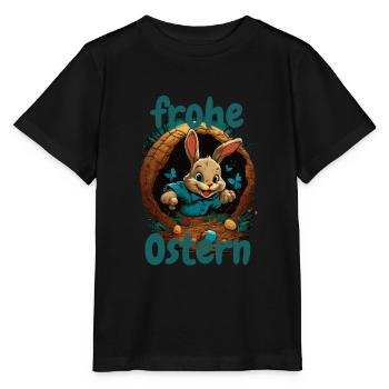 frohe Ostern Osterhase im Osterkorb Hase Easter - Stanley/Stella Kinder T-Shirt MINI CREATOR  - Schwarz - Vorne - Mikhail (115cm)