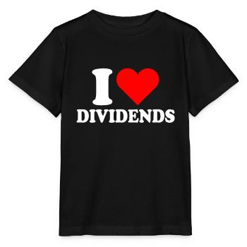 Dividenden I Love Dividends Ich Liebe Aktien Börse - Stanley/Stella Kinder T-Shirt MINI CREATOR  - Schwarz - Vorne - Mikhail (115cm)