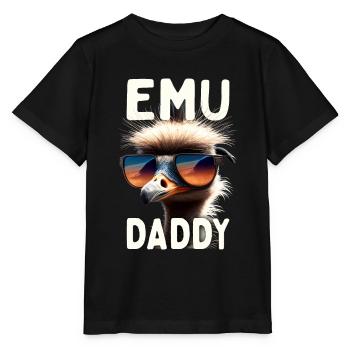 Emu Daddy Vogel Strauß Laufvogel Dad Vatertag Emu - Stanley/Stella Kinder T-Shirt MINI CREATOR  - Schwarz - Vorne - Mikhail (115cm)