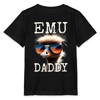 Emu Daddy Vogel Strauß Laufvogel Dad Vatertag Emu - Stanley/Stella Kinder T-Shirt MINI CREATOR  - Schwarz - Vorne - Mikhail (115cm)