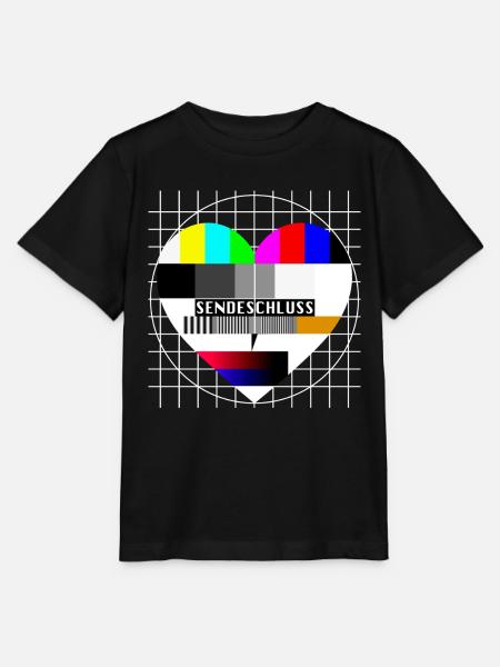 Testbild Herz Sendeschluss 90er Party 80er Jahre - Stanley/Stella Kinder T-Shirt MINI CREATOR  - Schwarz