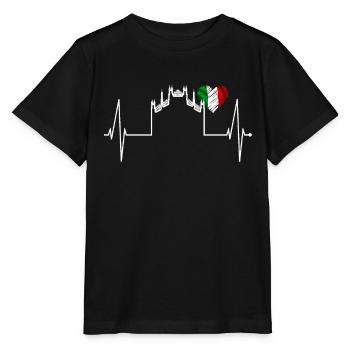 Milan Skyline Italy Heartbeat Fan Love Milano - Stanley/Stella MINI CREATOR Kids’ T-Shirt - black - Front - Mikhail (115cm)