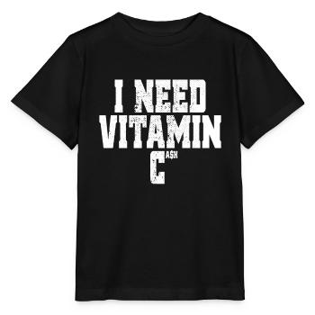 J’ai besoin de vitamine Cash Finanzielle Freiheit Geld Cash - T-shirt bio MINI CREATOR Stanley/Stella Enfant - noir - Devant - Mikhail (115cm)