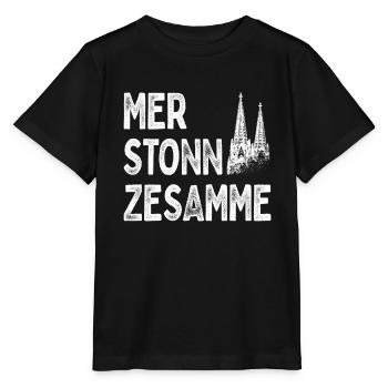 Cologne Mer Stonn Zesamme Dom Karneval Kölsch Kölner - Stanley/Stella MINI CREATOR Kids’ T-Shirt - black - Front - Mikhail (115cm)