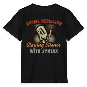 Slam Poetry Rhyme Rebellion Poetry Slam - Stanley/Stella MINI CREATOR Kids’ T-Shirt - black - Front - Mikhail (115cm)