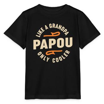 Papou comme une glacière pour grand-père seulement - T-shirt bio MINI CREATOR Stanley/Stella Enfant - noir - Devant - Mikhail (115cm)