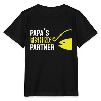 Fishing Father and Son Fish - Stanley/Stella MINI CREATOR Kids’ T-Shirt - black - Front - Mikhail (115cm)