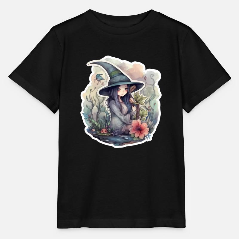 Sorcière douce dans l’eau - T-shirt bio MINI CREATOR Stanley/Stella Enfant - noir