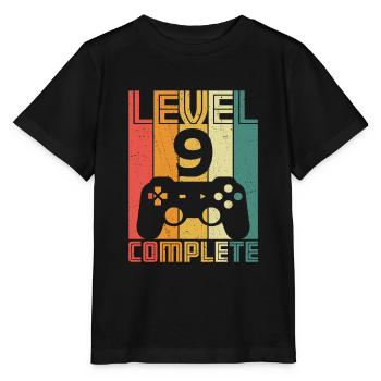 9. Geburtstag Gamer Level 9 Complete 9 Jahre - Stanley/Stella Kinder T-Shirt MINI CREATOR  - Schwarz - Vorne - Mikhail (115cm)