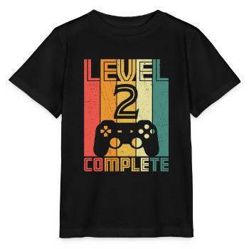 2nd birthday - 2 years level 2 complete - Stanley/Stella MINI CREATOR Kids’ T-Shirt - black - Front - Mikhail (115cm)