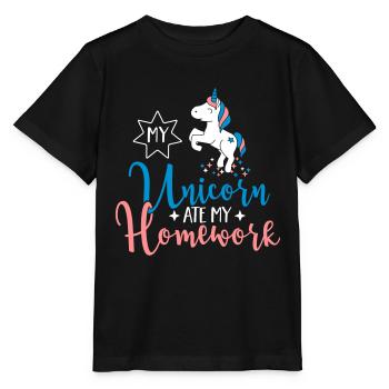 My Unicorn ate my Homework - T-shirt bio MINI CREATOR Stanley/Stella Enfant - noir - Devant - Mikhail (115cm)