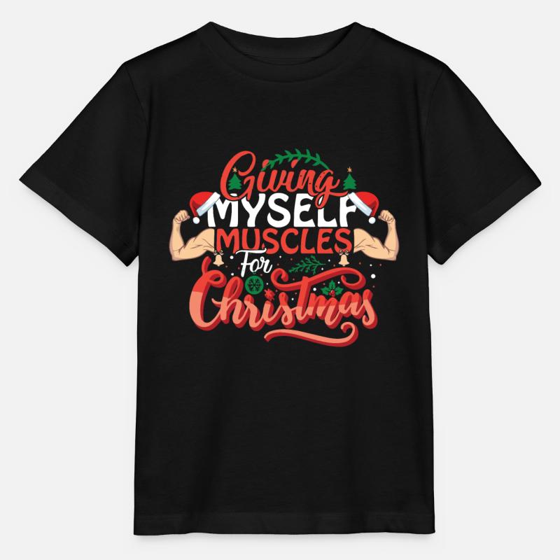 Me donner des muscles pour Noël - T-shirt bio MINI CREATOR Stanley/Stella Enfant - noir