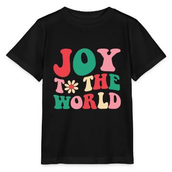 Joy Love Peace world Christmas t-shirt - Stanley/Stella Kinder T-Shirt MINI CREATOR  - Schwarz - Vorne - Mikhail (115cm)