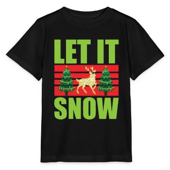 Christmas Let It Snow - Stanley/Stella Kinder T-Shirt MINI CREATOR  - Schwarz - Vorne - Mikhail (115cm)
