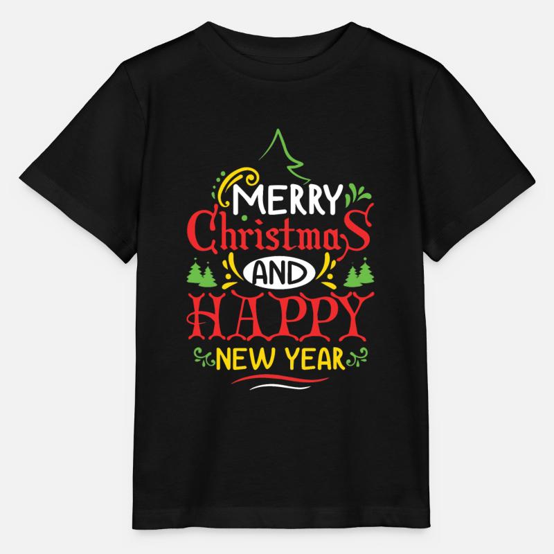 Joyeux Noël et bonne année - T-shirt bio MINI CREATOR Stanley/Stella Enfant - noir