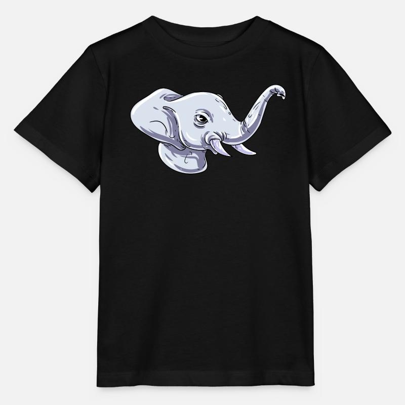 Tête d’éléphant - T-shirt bio MINI CREATOR Stanley/Stella Enfant - noir