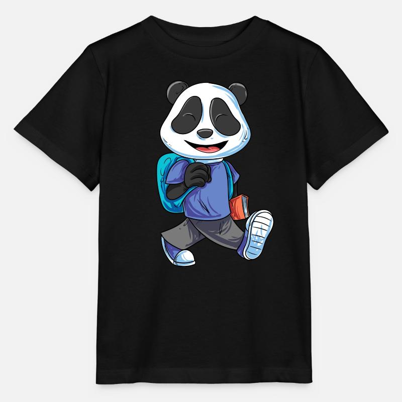 Panda Bear Retour à l’école - T-shirt bio MINI CREATOR Stanley/Stella Enfant - noir