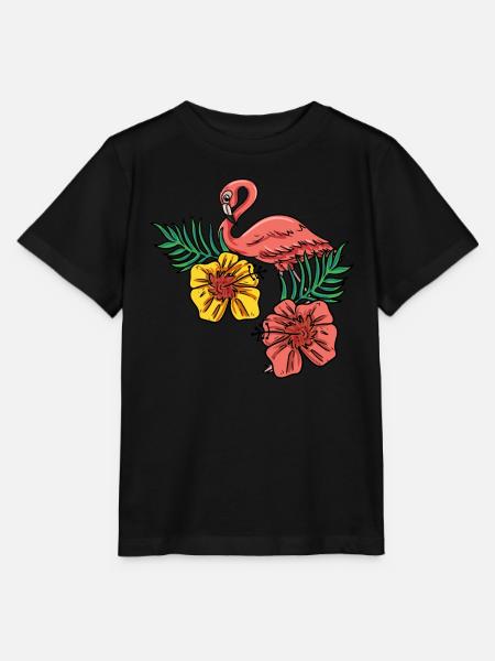 Rosa Flamingo - Stanley/Stella Kinder T-Shirt MINI CREATOR - Schwarz