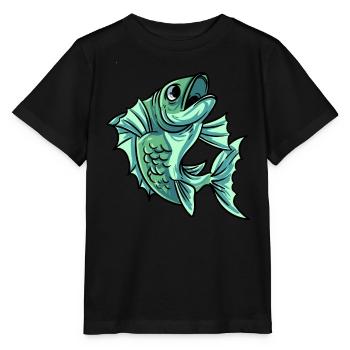 Poisson carpe - T-shirt bio MINI CREATOR Stanley/Stella Enfant - noir - Devant - Mikhail (115cm)