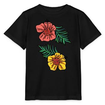 Tropical flowers - Stanley/Stella MINI CREATOR Kids’ T-Shirt - black - Front - Mikhail (115cm)