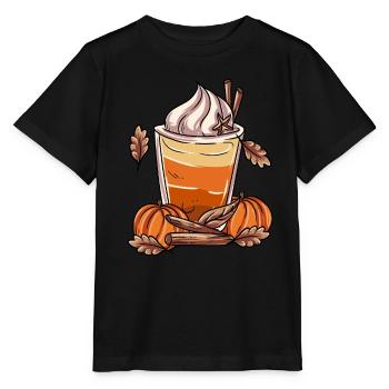 Kürbis Gewürz Latte - Stanley/Stella Kinder T-Shirt MINI CREATOR  - Schwarz - Vorne - Mikhail (115cm)