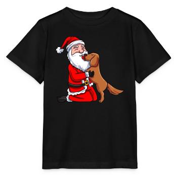 Weihnachtsmann Welpe - Stanley/Stella Kinder T-Shirt MINI CREATOR  - Schwarz - Vorne - Mikhail (115cm)