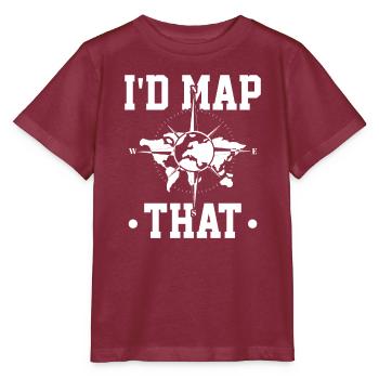 Science Cartography Cartographer - Stanley/Stella MINI CREATOR Kids’ T-Shirt - burgundy - Front - Kain (125cm)