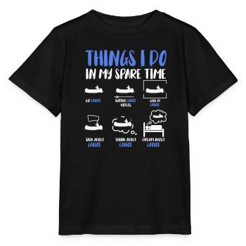 Dans mes temps libres amateurs de canoë sportif - T-shirt bio MINI CREATOR Stanley/Stella Enfant - noir - Devant - Mikhail (115cm)