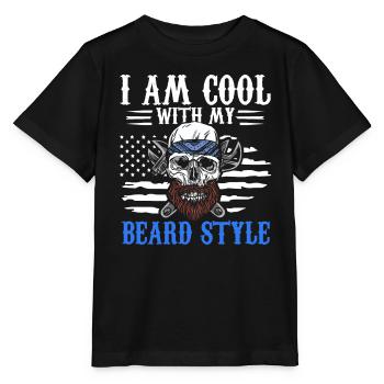 Patriotic Goatbeard Bearded Man - Stanley/Stella MINI CREATOR Kids’ T-Shirt - black - Front - Mikhail (115cm)