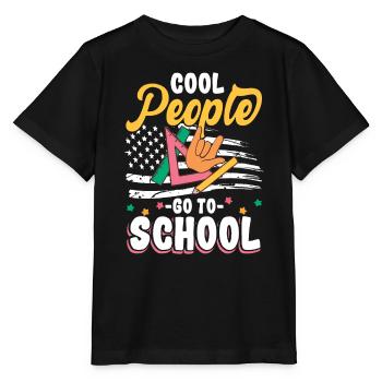 Patriotic US Flag Teaching Veteran Lehrkräf - Stanley/Stella MINI CREATOR Kids’ T-Shirt - black - Front - Mikhail (115cm)