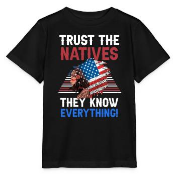 Amerikanischer Kopfschmuck Erste Amerikaner Native - Stanley/Stella Kinder T-Shirt MINI CREATOR  - Schwarz - Vorne - Mikhail (115cm)