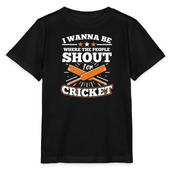 Spiel Sport Schlägerspiel Cricketspieler - Stanley/Stella Kinder T-Shirt MINI CREATOR  - Schwarz - Vorne - Mikhail (115cm)
