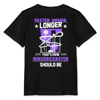 Parc Parc d’attractions Montagnes russes - T-shirt bio MINI CREATOR Stanley/Stella Enfant - noir - Devant - Mikhail (115cm)
