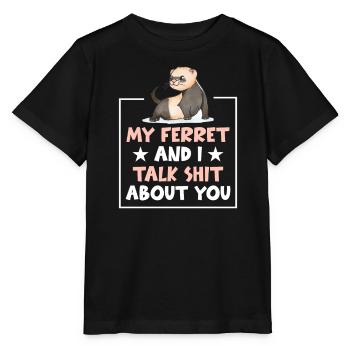 Frettchen Schlankes Wiesel Frettchen - Stanley/Stella Kinder T-Shirt MINI CREATOR  - Schwarz - Vorne - Mikhail (115cm)