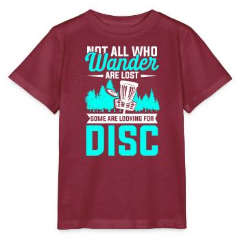 Frisbee Baum Korb Kette Golfer Golfer - Stanley/Stella Kinder T-Shirt MINI CREATOR  - Burgunderrot - Vorne - Kain (125cm)