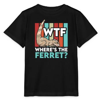 Frettchen Schlankes Wiesel Mustelid Haustier Frett - Stanley/Stella Kinder T-Shirt MINI CREATOR  - Schwarz - Vorne - Mikhail (115cm)