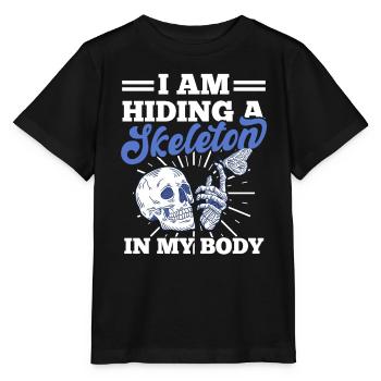 Grufti Crâne Crâne Squelette Corps Humain - T-shirt bio MINI CREATOR Stanley/Stella Enfant - noir - Devant - Mikhail (115cm)