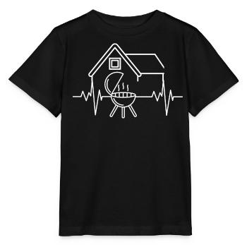 Mon cœur bat pour le barbecue / BBQ / maison - T-shirt bio MINI CREATOR Stanley/Stella Enfant - noir - Devant - Mikhail (115cm)