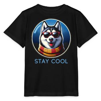 Cool Husky Shades - Stanley/Stella MINI CREATOR Kids’ T-Shirt - black - Front - Mikhail (115cm)