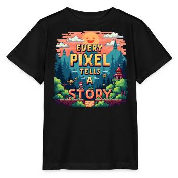 Chaque pixel raconte une histoire - Retro Gaming - T-shirt bio MINI CREATOR Stanley/Stella Enfant - noir - Devant - Mikhail (115cm)