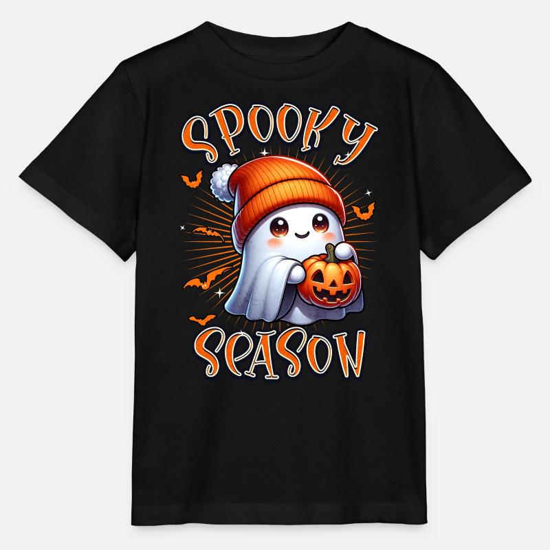 Spooky Season Ghost - Stanley/Stella Kinder T-Shirt MINI CREATOR  - Schwarz