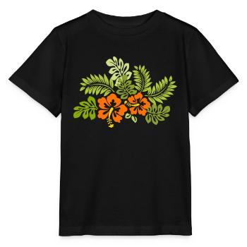 Hibiscus hibiscus blossom Hawaii fleur fleur tropicale - T-shirt bio MINI CREATOR Stanley/Stella Enfant - noir - Devant - Mikhail (115cm)