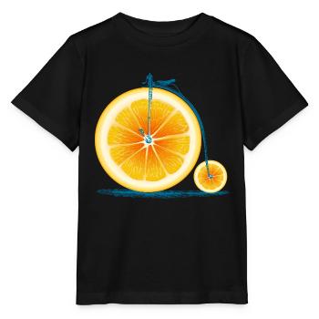 Orange vintage vieux vélo avec rétro cycle Cadre - T-shirt bio MINI CREATOR Stanley/Stella Enfant - noir - Devant - Mikhail (115cm)