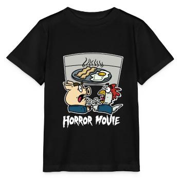 Chemise oeuf au bacon poulet poulet bacon film d'horreur - T-shirt bio MINI CREATOR Stanley/Stella Enfant - noir - Devant - Mikhail (115cm)