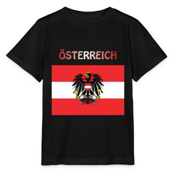 Austrian flag Austria Austria Austria - Stanley/Stella MINI CREATOR Kids’ T-Shirt - black - Front - Mikhail (115cm)