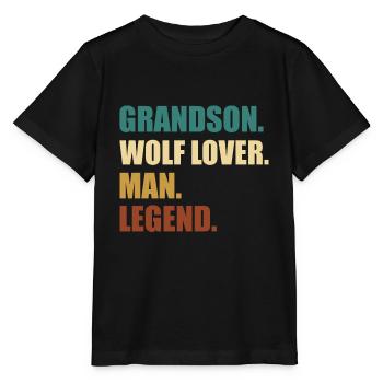 Wolf Grandson Legend - Stanley/Stella MINI CREATOR Kids’ T-Shirt - black - Front - Mikhail (115cm)