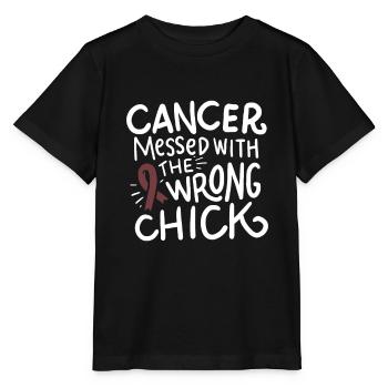 Ruban de Bourgogne survivant du cancer du myélome multiple - T-shirt bio MINI CREATOR Stanley/Stella Enfant - noir - Devant - Mikhail (115cm)